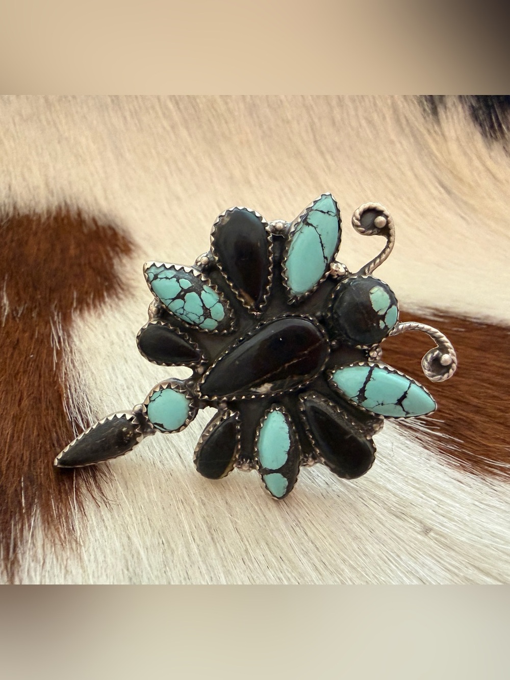 ❤️ Rare Blue Moon Dragonfly Sterling Silver Adjustable Statement Ring 18.1 Grams